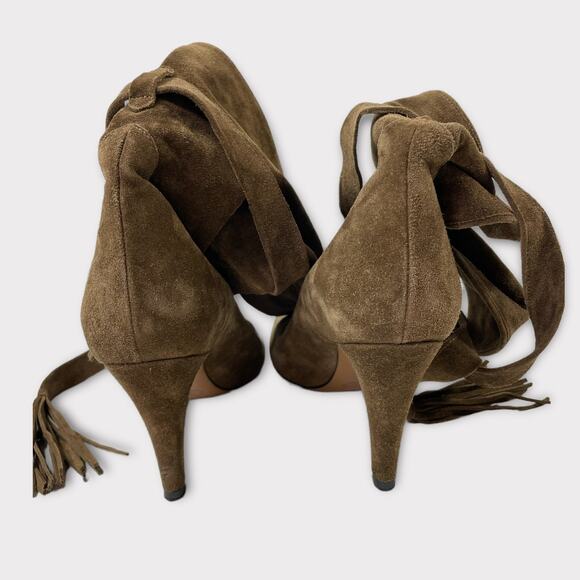 Chloe Brown Suede Heeled Boots - Picture 3 of 8